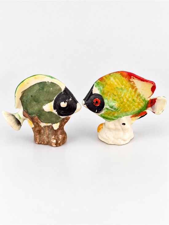 Other - Vintage Hand Painted Ceramic Tropical Fish Figurines Pair